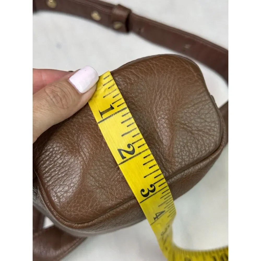 DKNY Donna Karan New York Y2K Vintage Brown Leather Mini Backpack Waist Belt